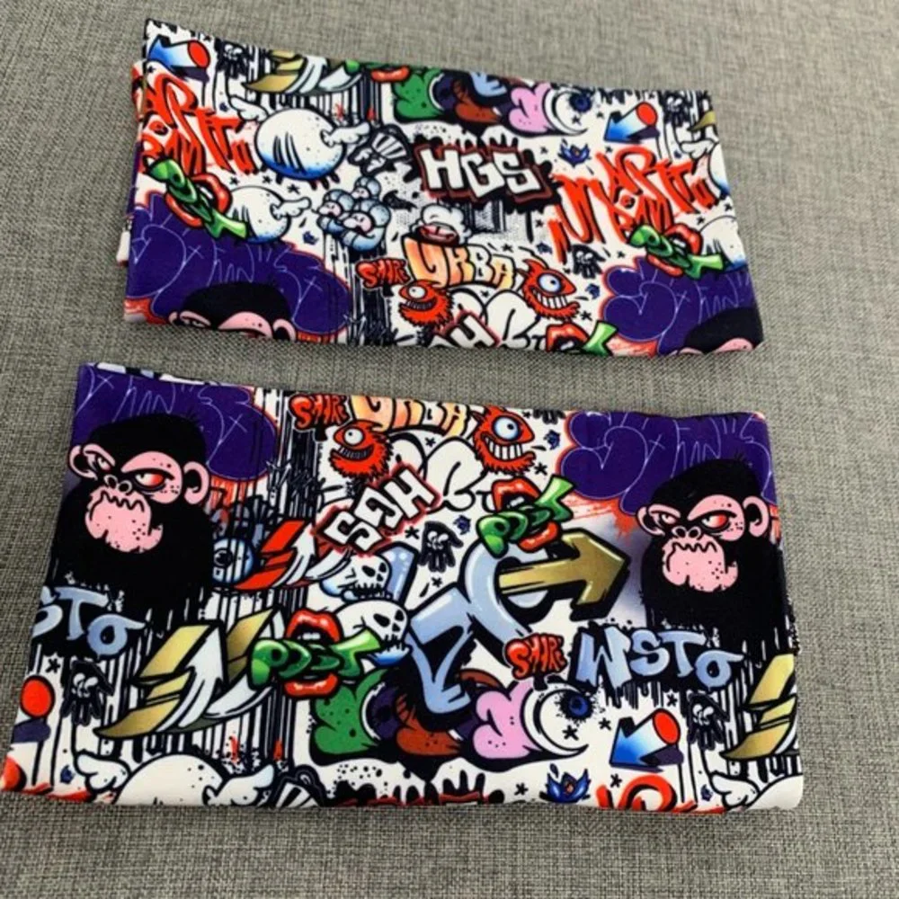 2 New! Gaiter Mask Face Cloth Mask Scarf Cover Up Graffiti‎ Hip Hop Print